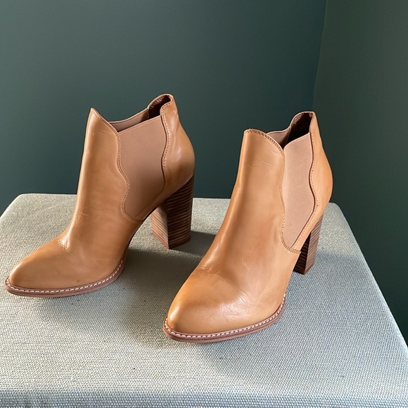 Tan Leather Ankle Boots - Picture 3 of 10